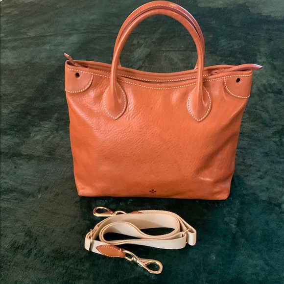 Dooney & Bourke Vintage Tan Leather Tote with Structured Design - Picture 3 of 10